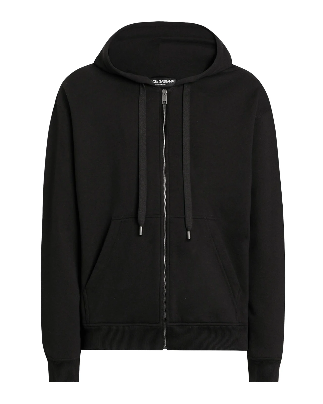 Dolce & Gabbana Men's Brushed Cotton Logo Patch Hooded Sweatshirt
