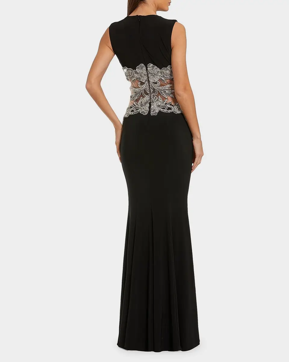 Mac Duggal Beaded-Waist Sleeveless Jersey Gown | Thumbnail 2