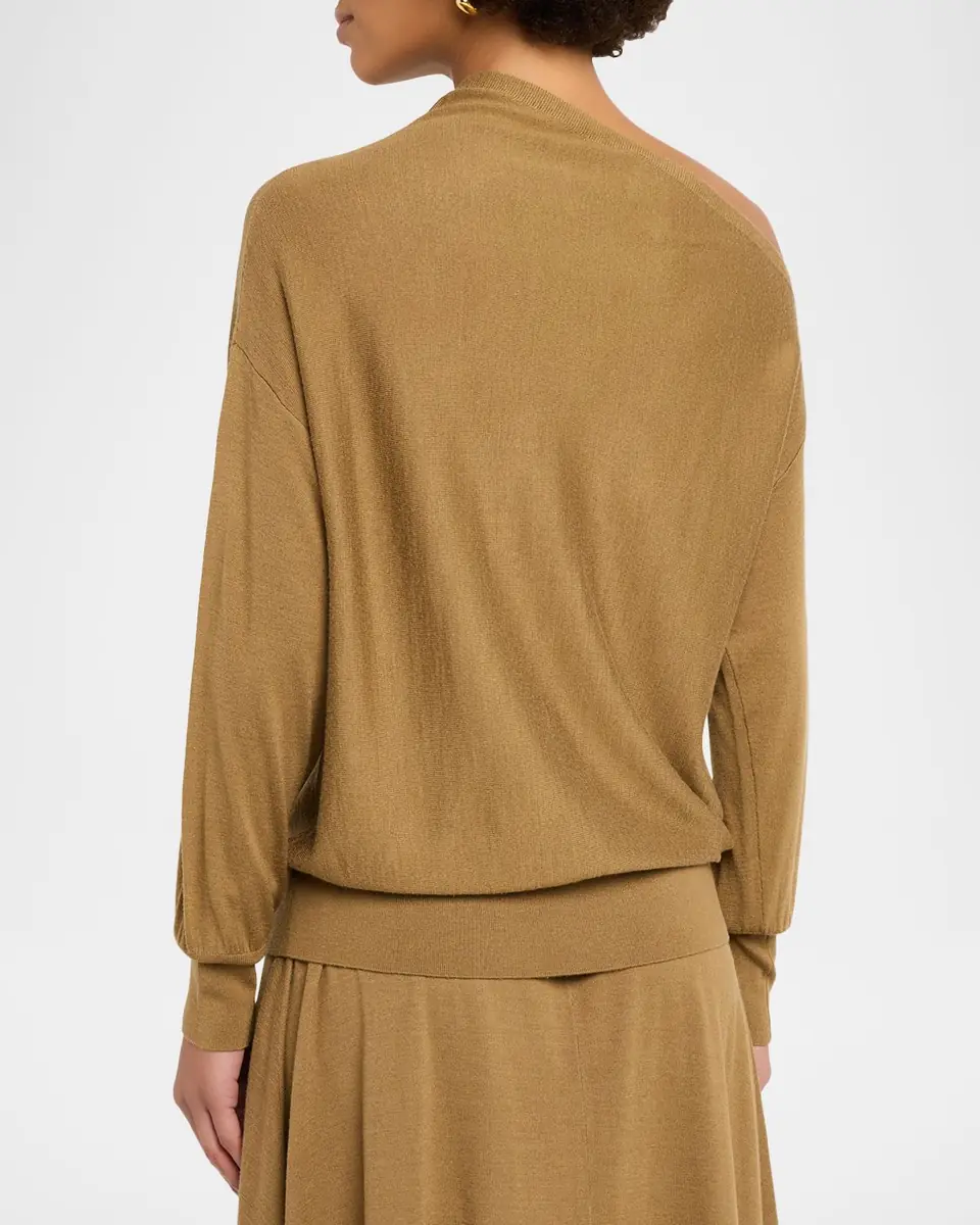 TWP Fine Wool Silk Cold Shoulder Sweater | Thumbnail 3
