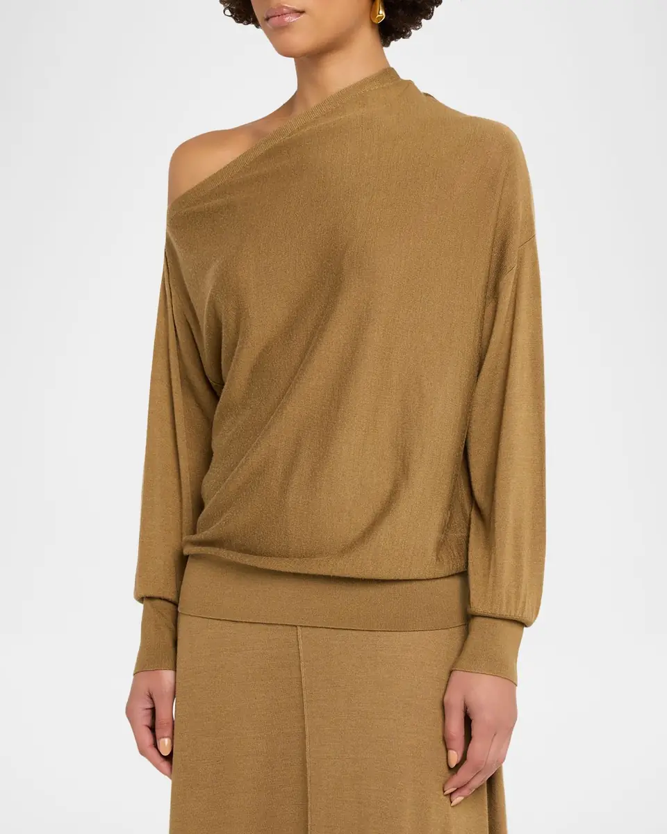 TWP Fine Wool Silk Cold Shoulder Sweater | Thumbnail 4