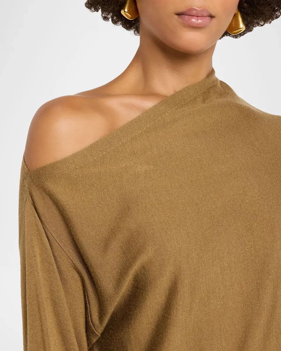 TWP Fine Wool Silk Cold Shoulder Sweater | Thumbnail 5