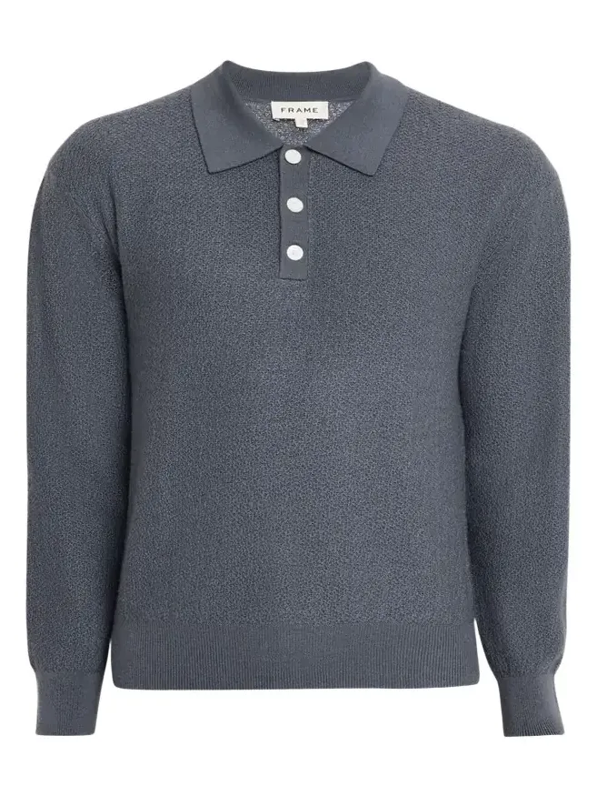 Men's Textured Wool Polo Sweater Men's Textured Wool Polo Sweater