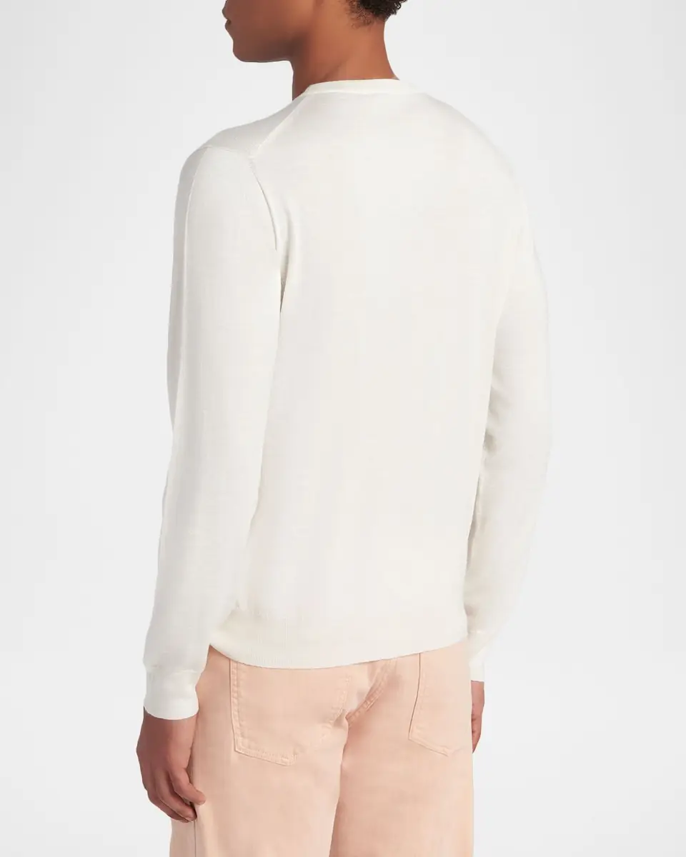 Kiton Men's Icon Silk, Cashmere and Linen Crewneck Sweater | Thumbnail 3 Kiton Men's Icon Silk, Cashmere and Linen Crewneck Sweater | Thumbnail 3