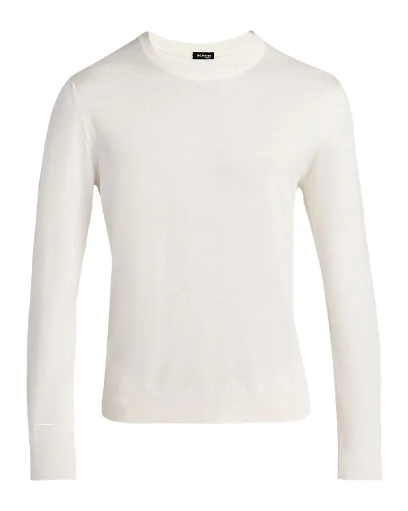 Kiton Men's Icon Silk, Cashmere and Linen Crewneck Sweater | Image 1 Kiton Men's Icon Silk, Cashmere and Linen Crewneck Sweater | Image 1