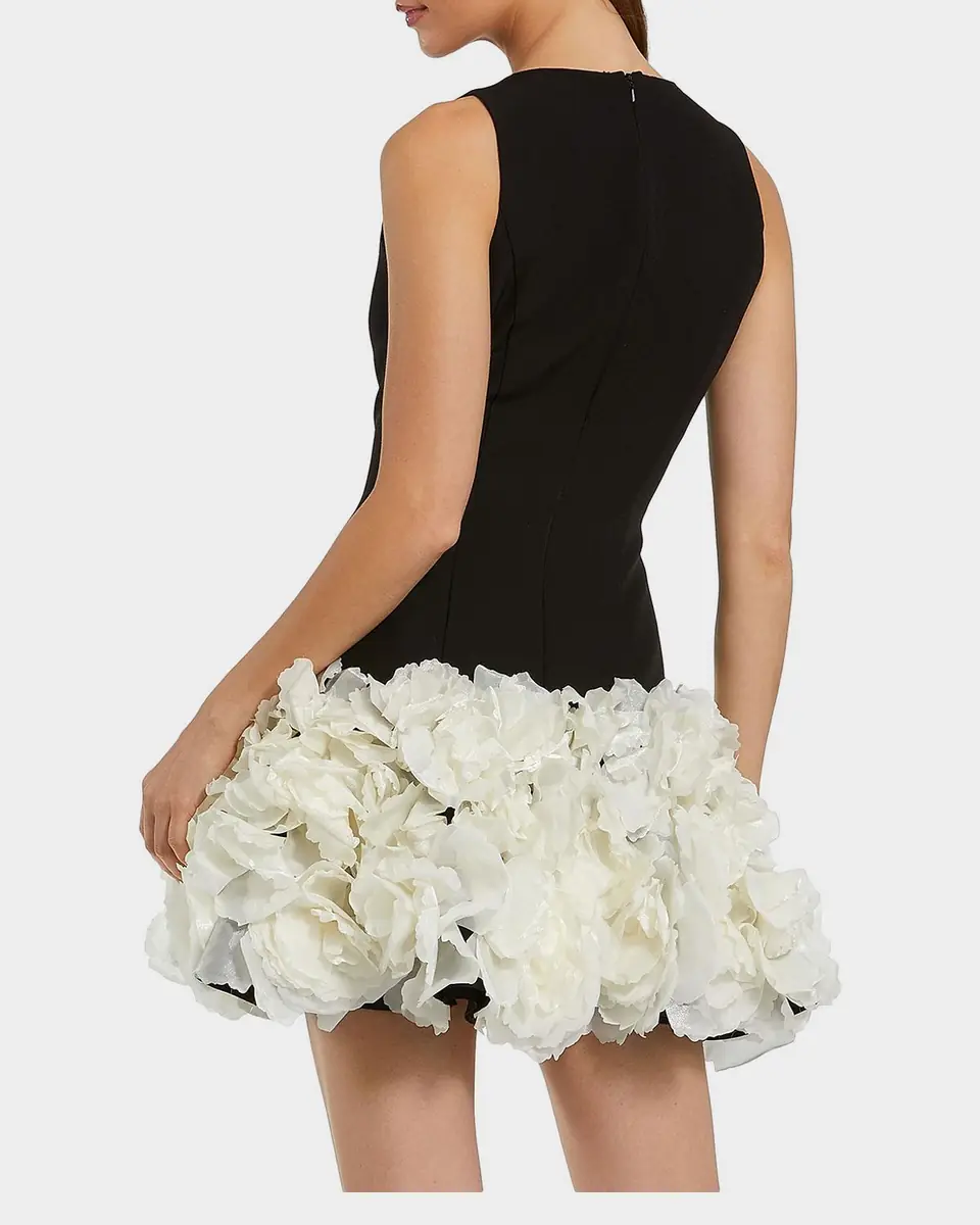 Mac Duggal Floral-Appliquéd Crepe Mini Dress | Thumbnail 2 Mac Duggal Floral-Appliquéd Crepe Mini Dress | Thumbnail 2