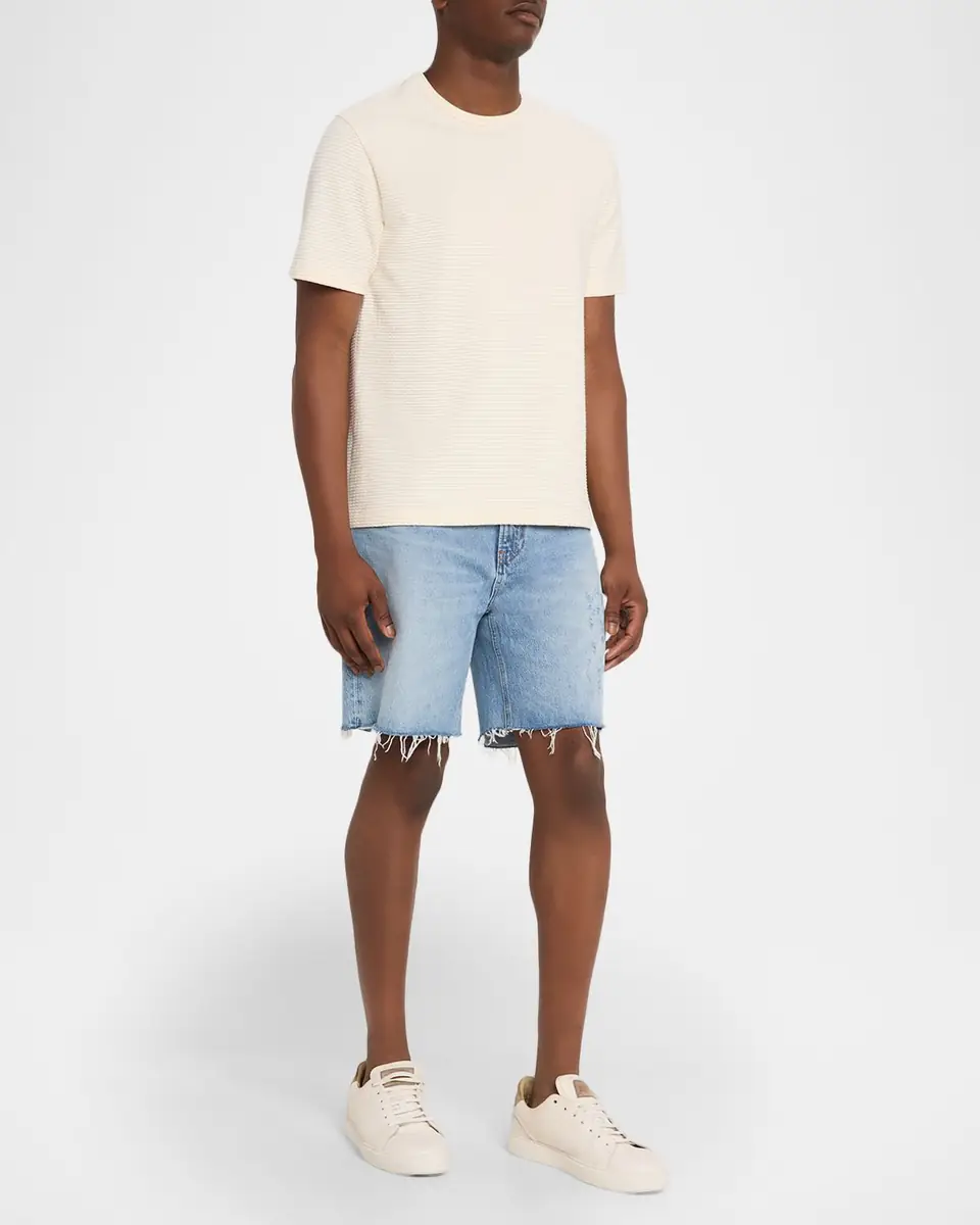 Frame Men's Cotton Jacquard Crewneck T-Shirt | Thumbnail 2 Frame Men's Cotton Jacquard Crewneck T-Shirt | Thumbnail 2