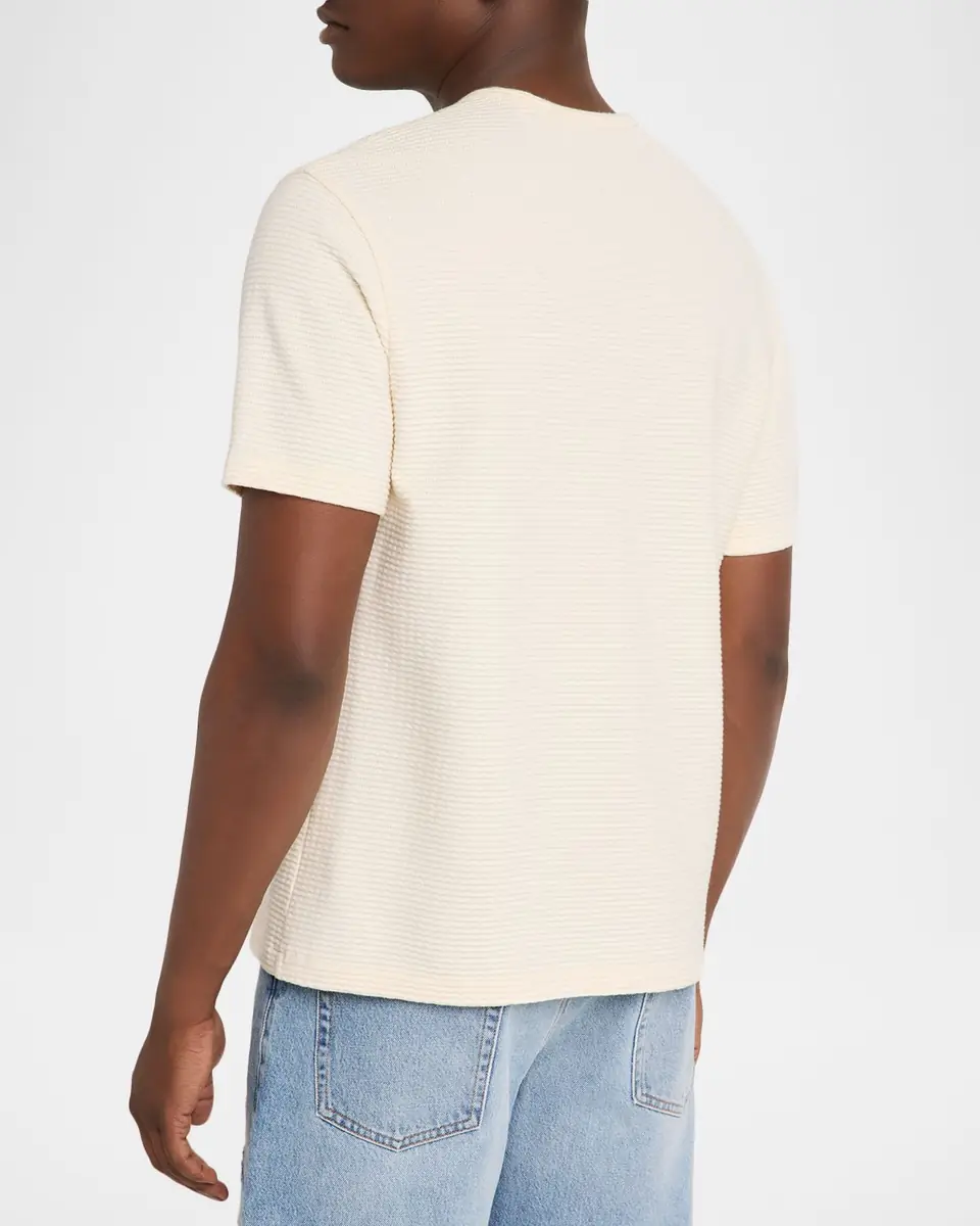 Frame Men's Cotton Jacquard Crewneck T-Shirt | Thumbnail 3 Frame Men's Cotton Jacquard Crewneck T-Shirt | Thumbnail 3