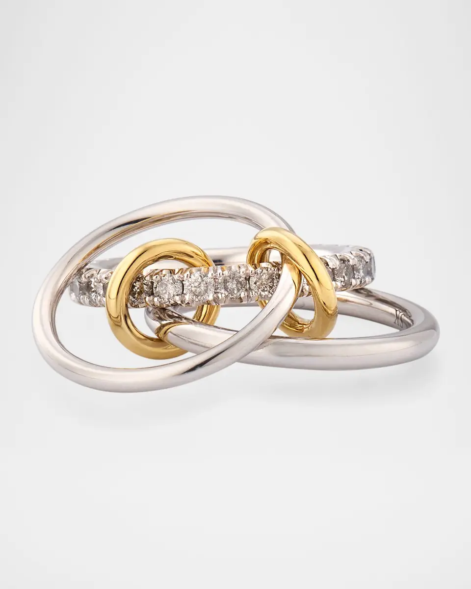 Spinelli Kilcollin 3-Link Ring in Sterling Silver with Diamonds, Black Rhodium and Yellow Gold | Thumbnail 3