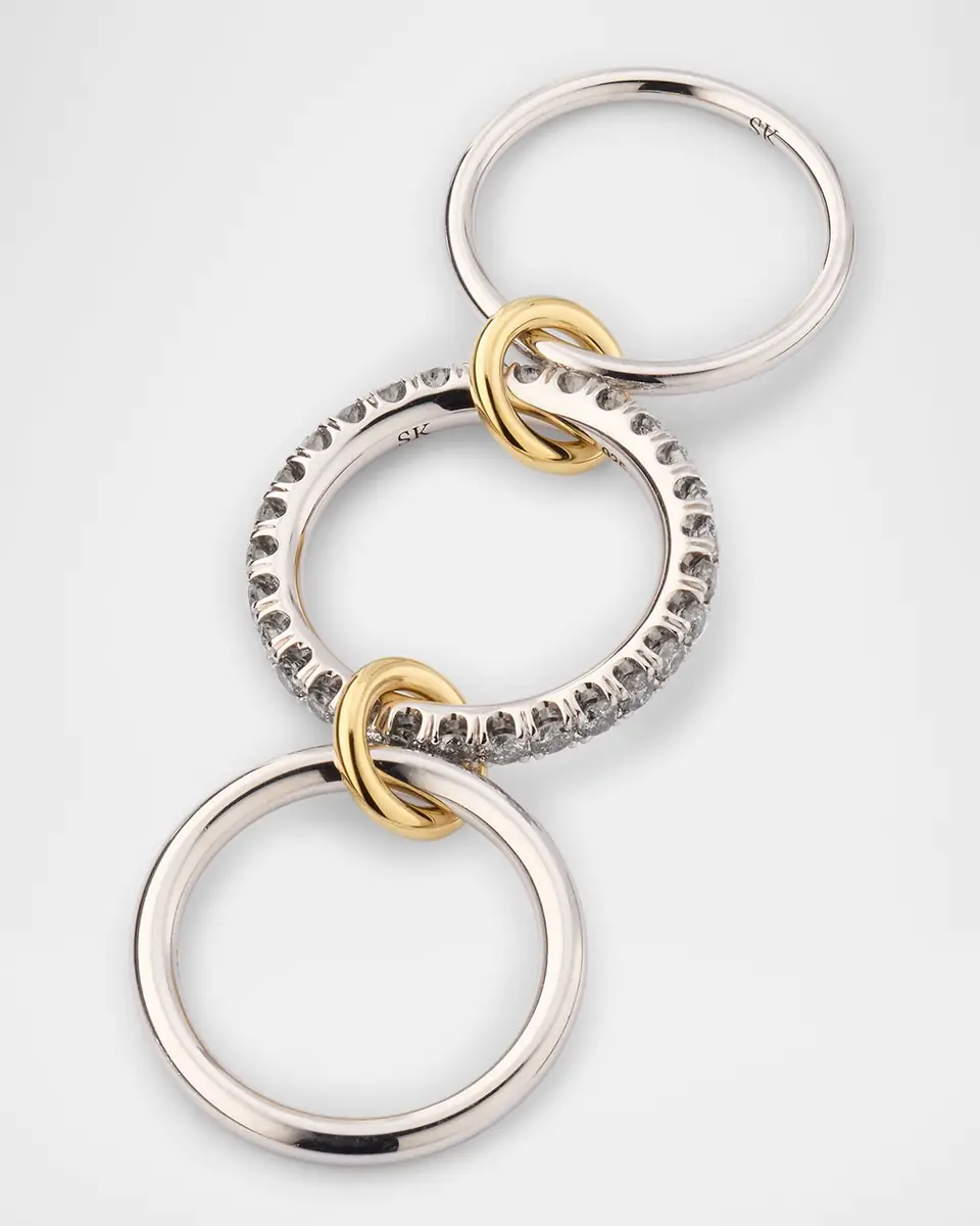 Spinelli Kilcollin 3-Link Ring in Sterling Silver with Diamonds, Black Rhodium and Yellow Gold | Thumbnail 4
