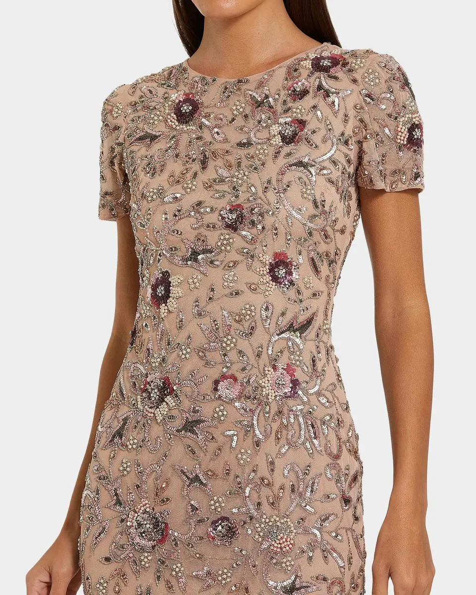 Mac Duggal Sequin-Embellished Mesh Midi Dress | Thumbnail 2 Mac Duggal Sequin-Embellished Mesh Midi Dress | Thumbnail 2