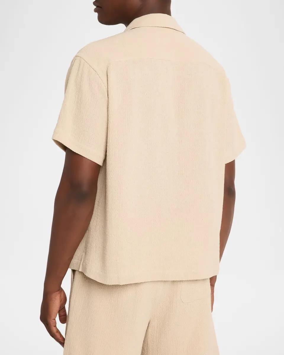 FRAME Men's Textured Short-Sleeve Shirt | Thumbnail 3