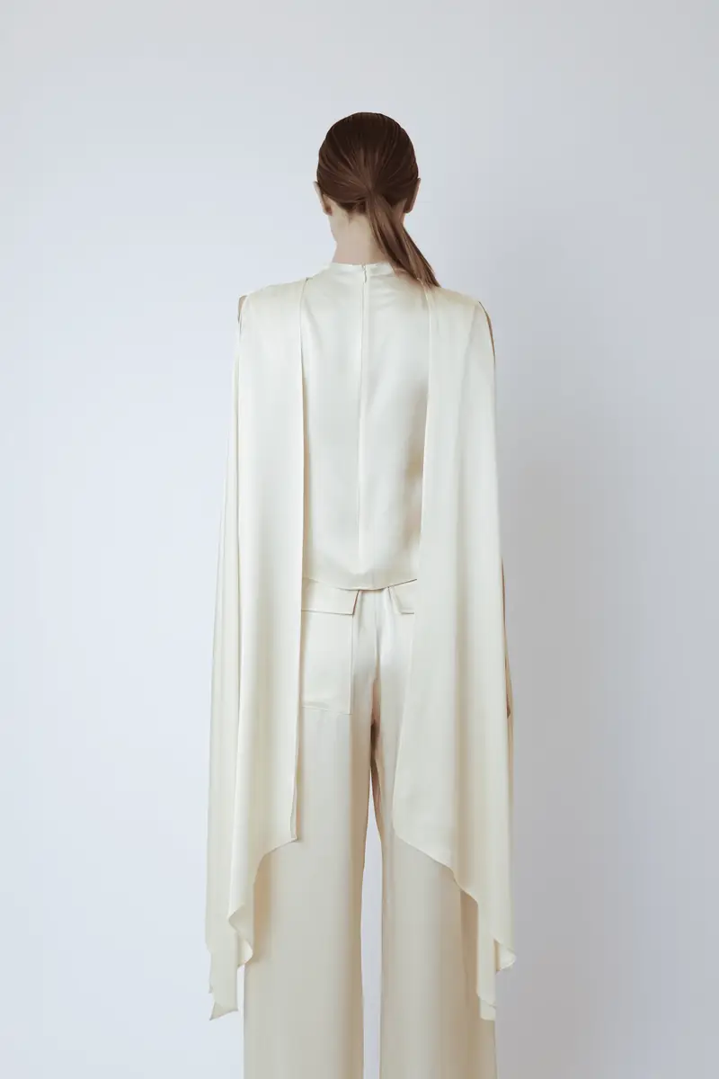 LAPOINTE Satin Cape Sleeve Top | Thumbnail 2 LAPOINTE Satin Cape Sleeve Top | Thumbnail 2