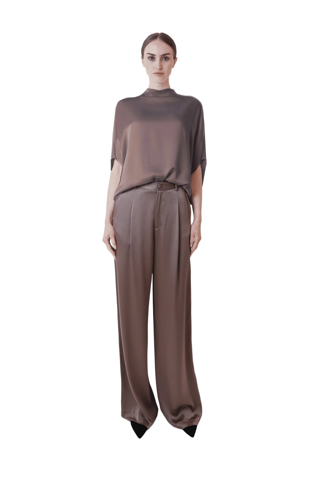 Satin Relaxed Pleated Pant Satin Relaxed Pleated Pant