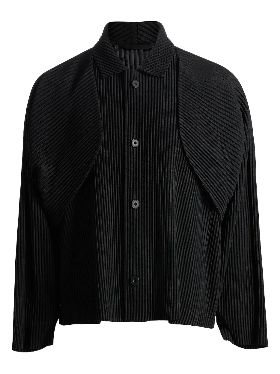 Men Cover & Fold Pleated Jacket