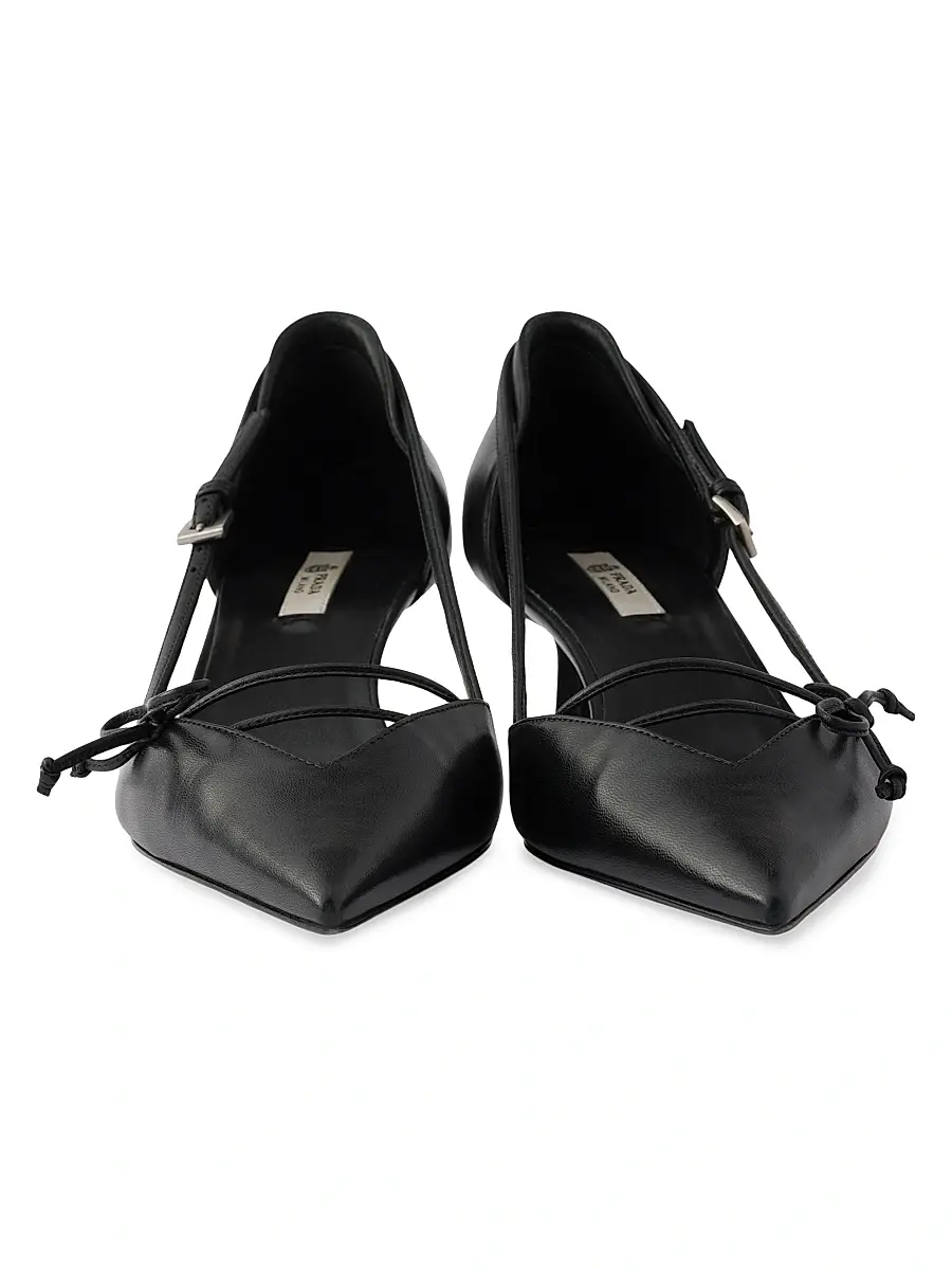 Prada Women's Open-Side Leather Pumps - Red | Thumbnail 14