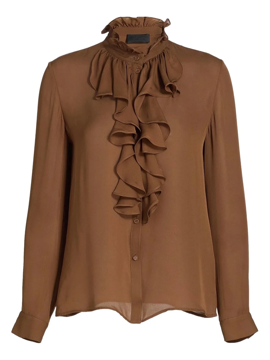 Nili Lotan Women's Lily Ruffle-Embellished Silk Blouse
