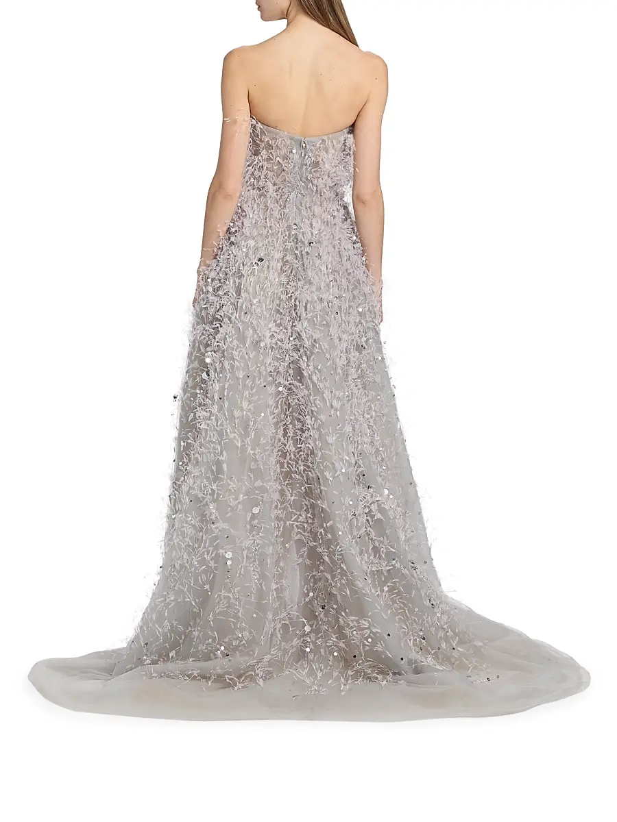Oscar de la Renta Women's Point D'Esprit Strapless Ballgown | Thumbnail 5 Oscar de la Renta Women's Point D'Esprit Strapless Ballgown | Thumbnail 5