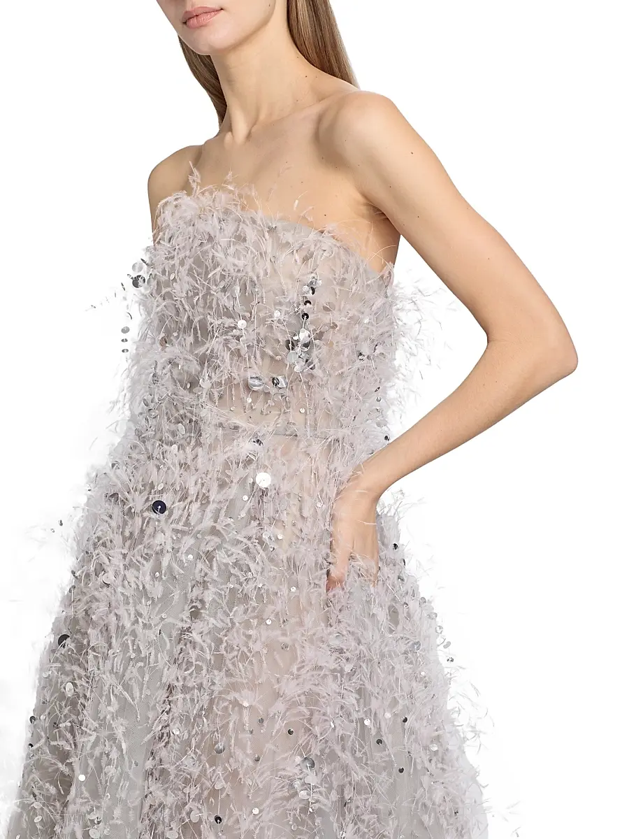 Oscar de la Renta Women's Point D'Esprit Strapless Ballgown | Thumbnail 6 Oscar de la Renta Women's Point D'Esprit Strapless Ballgown | Thumbnail 6