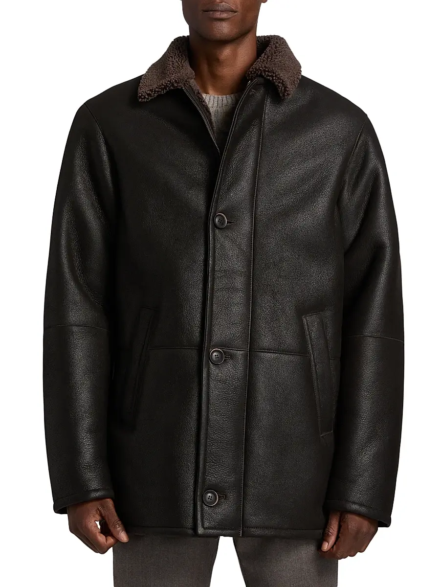 Saks Fifth Avenue Men's COLLECTION Shearling Car Coat | Thumbnail 3 Saks Fifth Avenue Men's COLLECTION Shearling Car Coat | Thumbnail 3