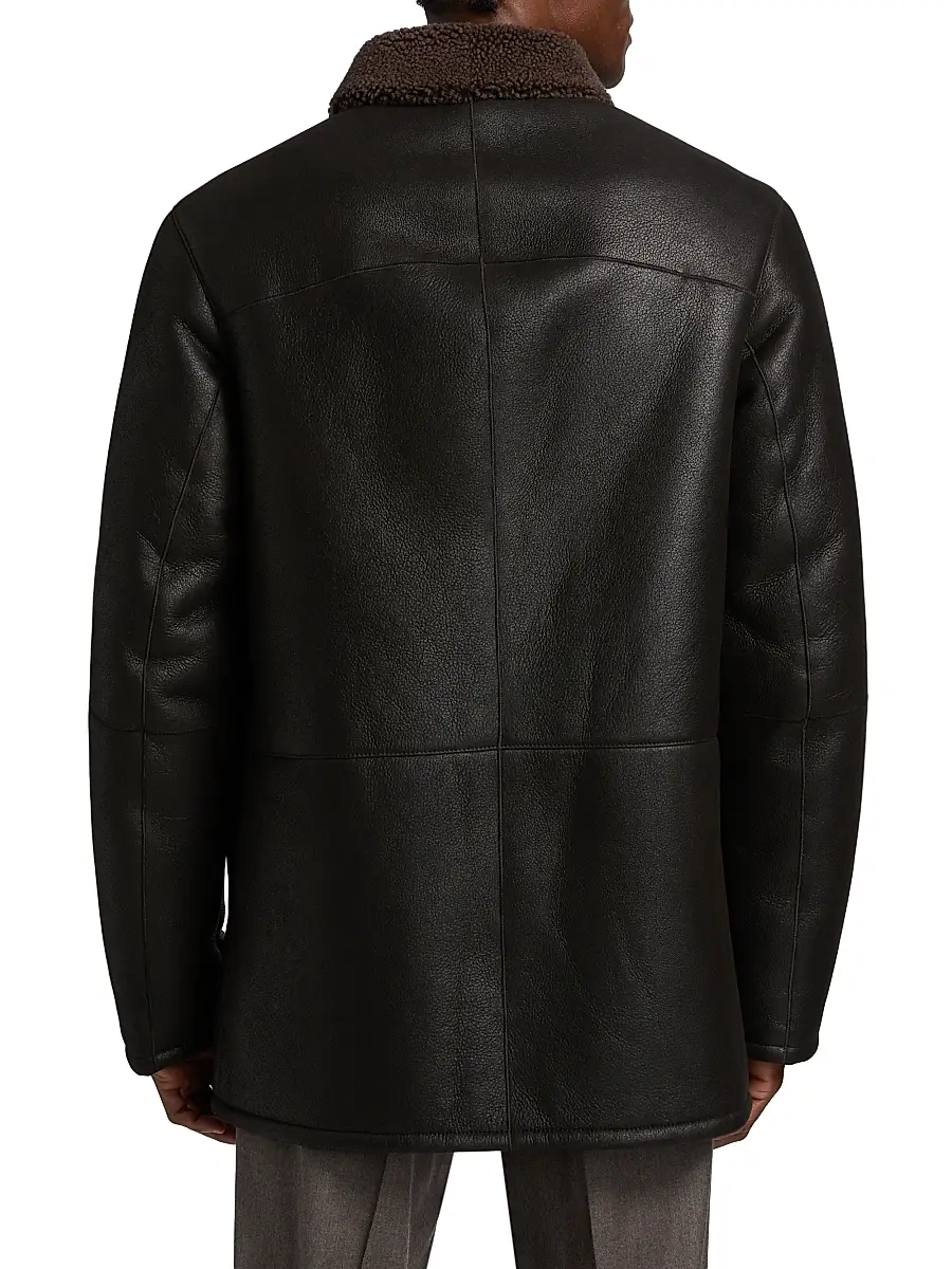 Saks Fifth Avenue Men's COLLECTION Shearling Car Coat | Thumbnail 5 Saks Fifth Avenue Men's COLLECTION Shearling Car Coat | Thumbnail 5