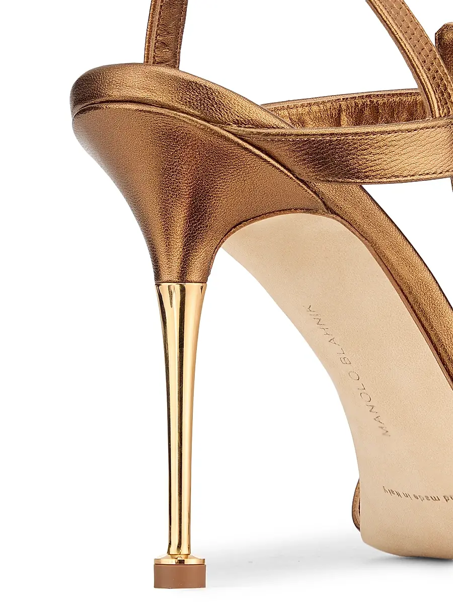 Manolo Blahnik Women's Retaux Metallic Leather Stiletto Sandals - Bronze | Thumbnail 5 Manolo Blahnik Women's Retaux Metallic Leather Stiletto Sandals - Bronze | Thumbnail 5