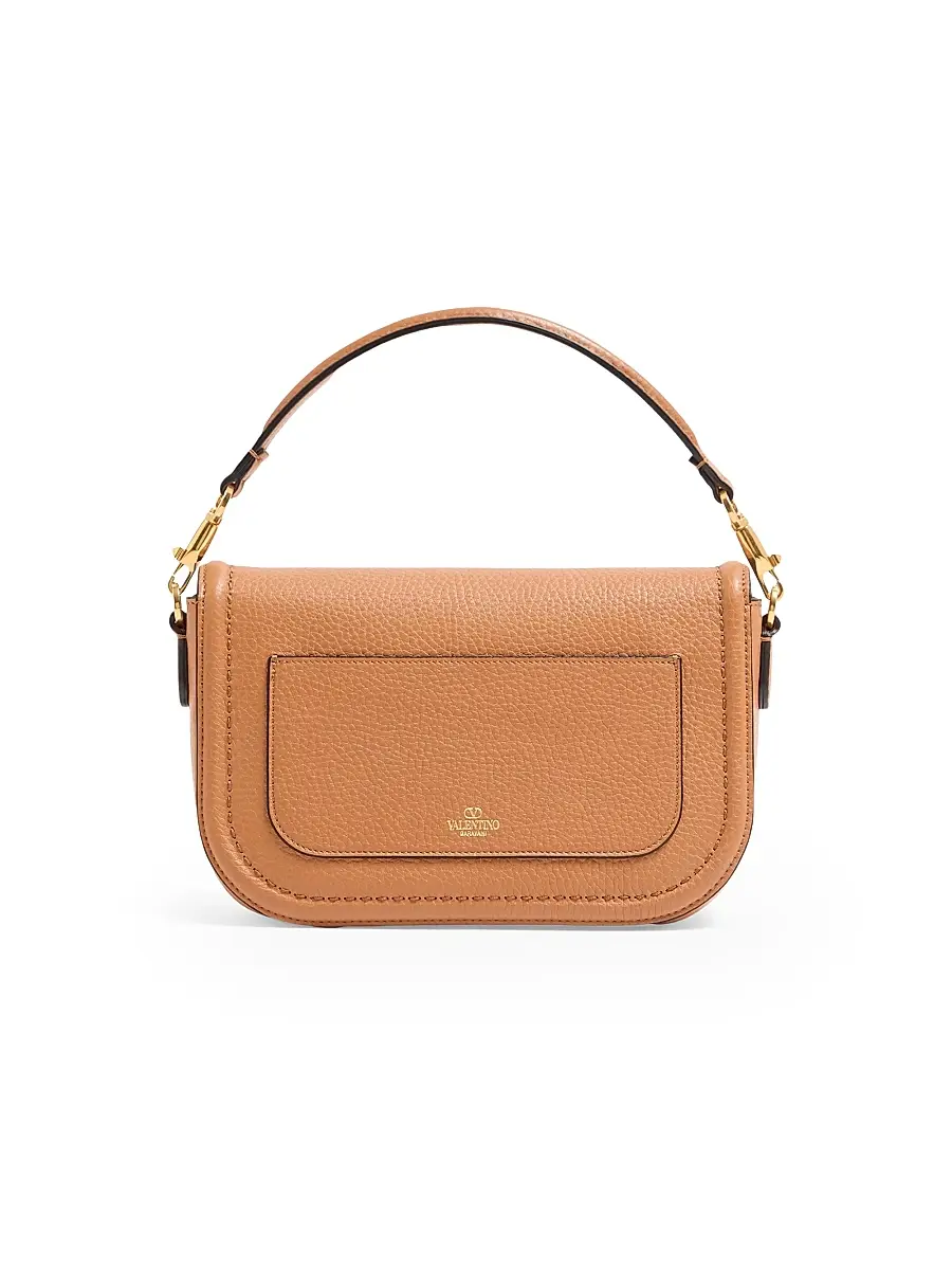 Valentino Garavani Women's Alltime Shoulder Bag in Grainy Calfskin - Almond | Thumbnail 3