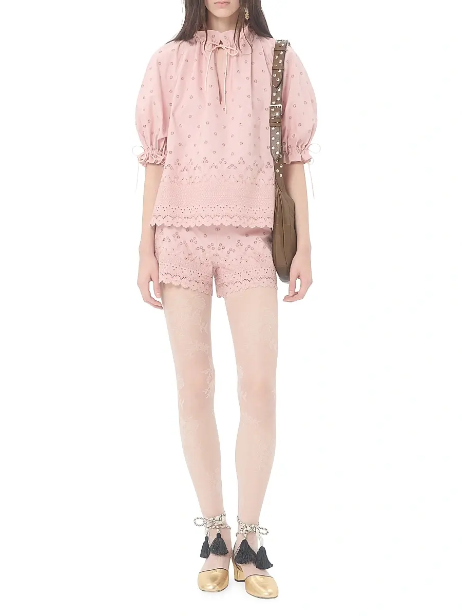 Valentino Women's Sangallo Lace Top with Fleurs Ajours Margheritine Pattern | Thumbnail 7 Valentino Women's Sangallo Lace Top with Fleurs Ajours Margheritine Pattern | Thumbnail 7