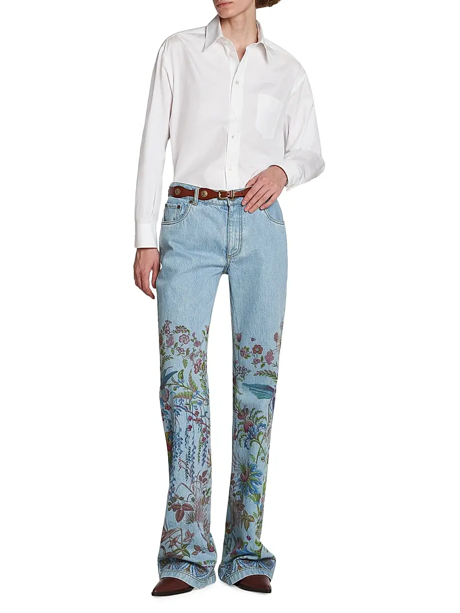 Etro Women's Avion-Print Cotton-Blend Shirt | Thumbnail 2 Etro Women's Avion-Print Cotton-Blend Shirt | Thumbnail 2