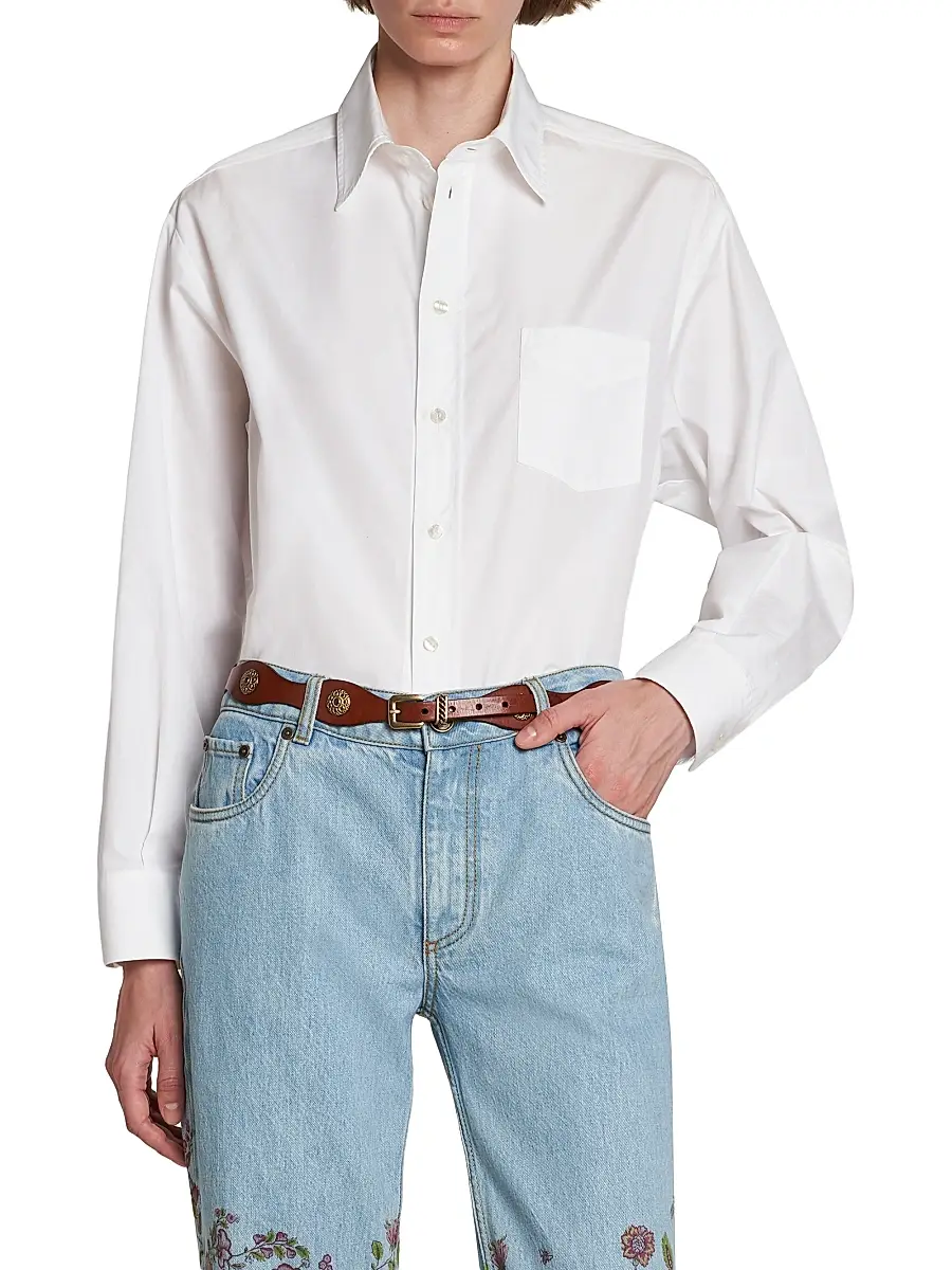 Etro Women's Avion-Print Cotton-Blend Shirt | Thumbnail 3 Etro Women's Avion-Print Cotton-Blend Shirt | Thumbnail 3