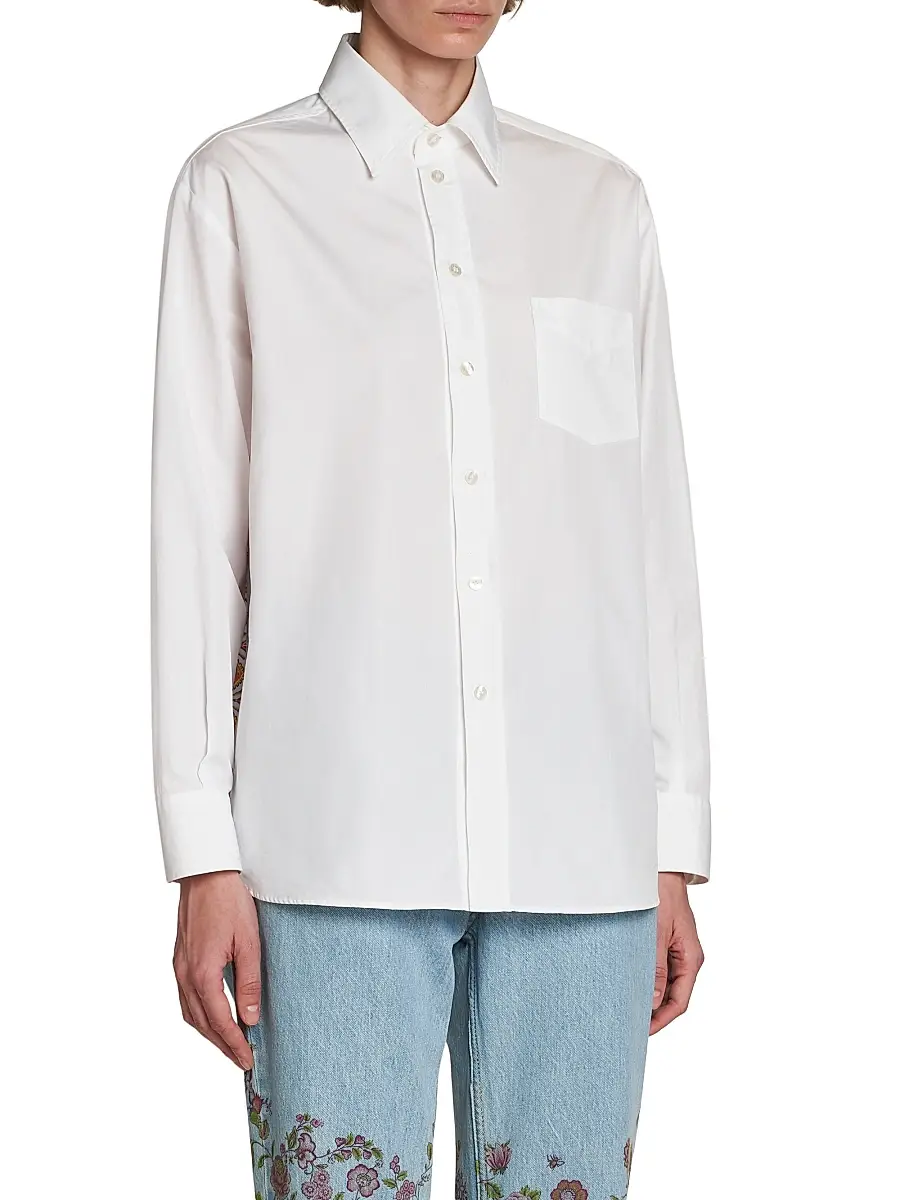 Etro Women's Avion-Print Cotton-Blend Shirt | Thumbnail 4 Etro Women's Avion-Print Cotton-Blend Shirt | Thumbnail 4