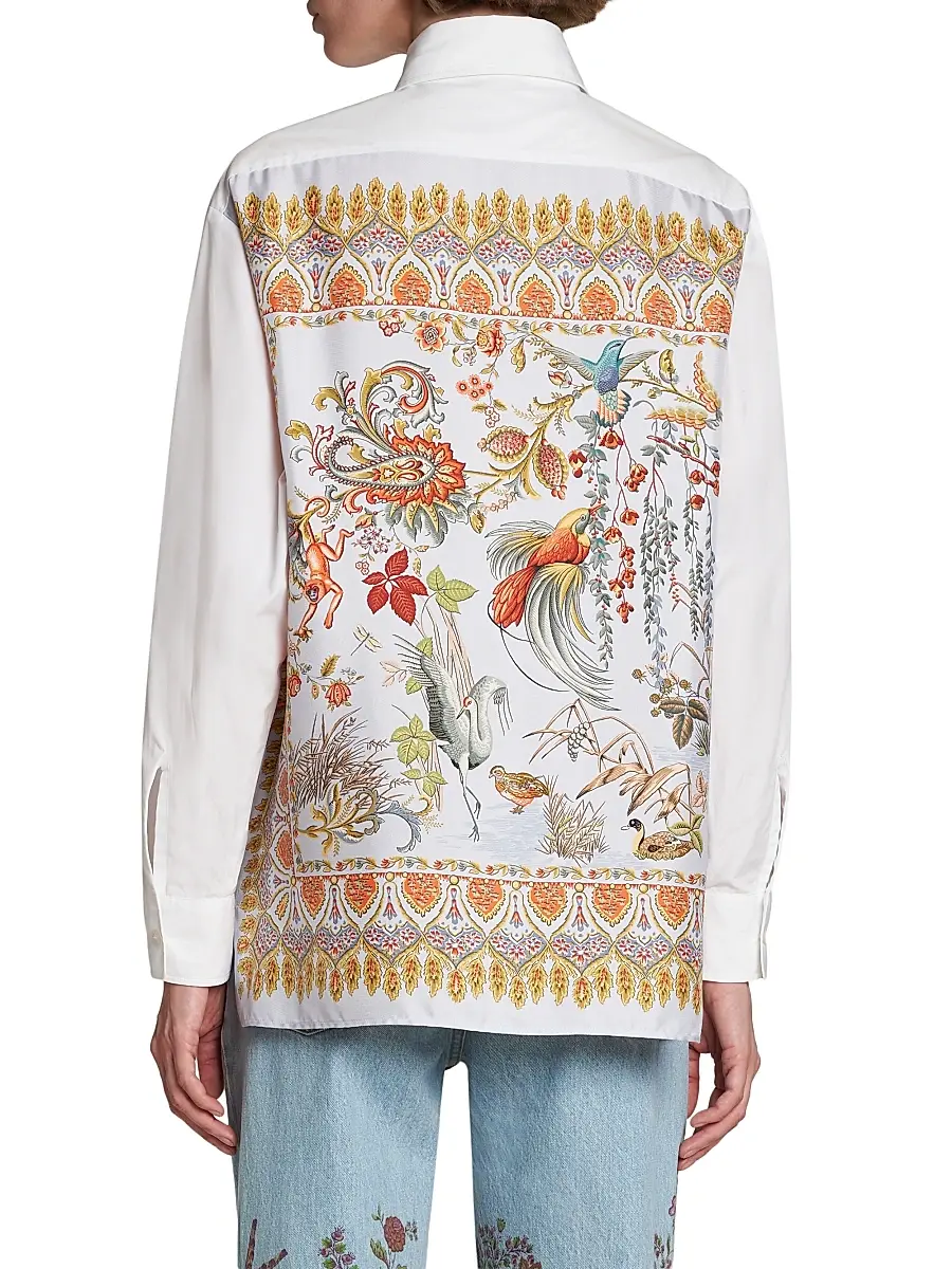 Etro Women's Avion-Print Cotton-Blend Shirt | Thumbnail 5 Etro Women's Avion-Print Cotton-Blend Shirt | Thumbnail 5