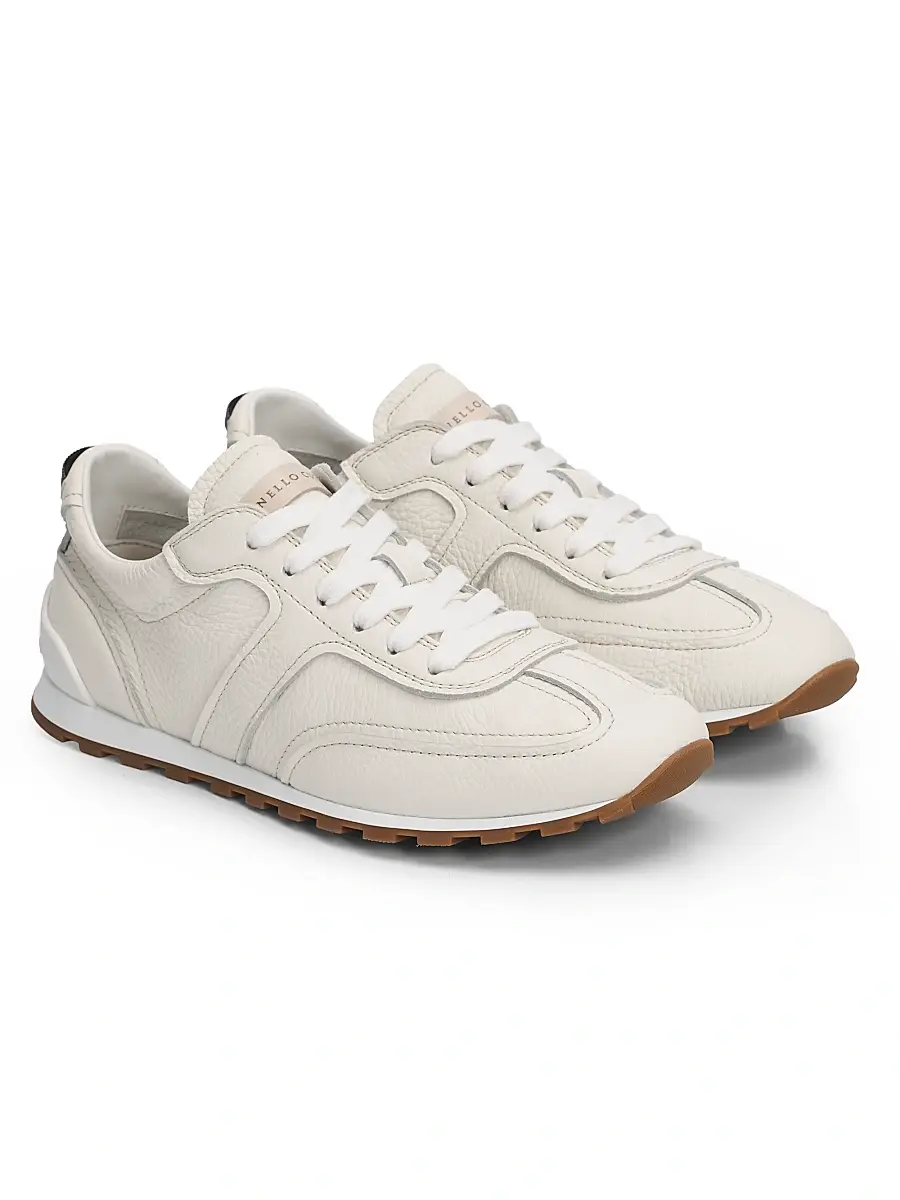 Brunello Cucinelli Women's Soft Grain Leather Low-Top Sneakers | Thumbnail 2 Brunello Cucinelli Women's Soft Grain Leather Low-Top Sneakers | Thumbnail 2