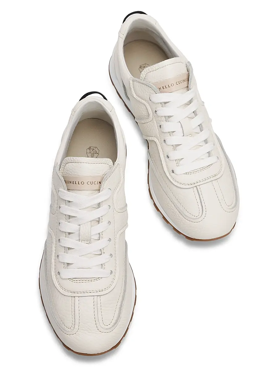 Brunello Cucinelli Women's Soft Grain Leather Low-Top Sneakers | Thumbnail 4 Brunello Cucinelli Women's Soft Grain Leather Low-Top Sneakers | Thumbnail 4