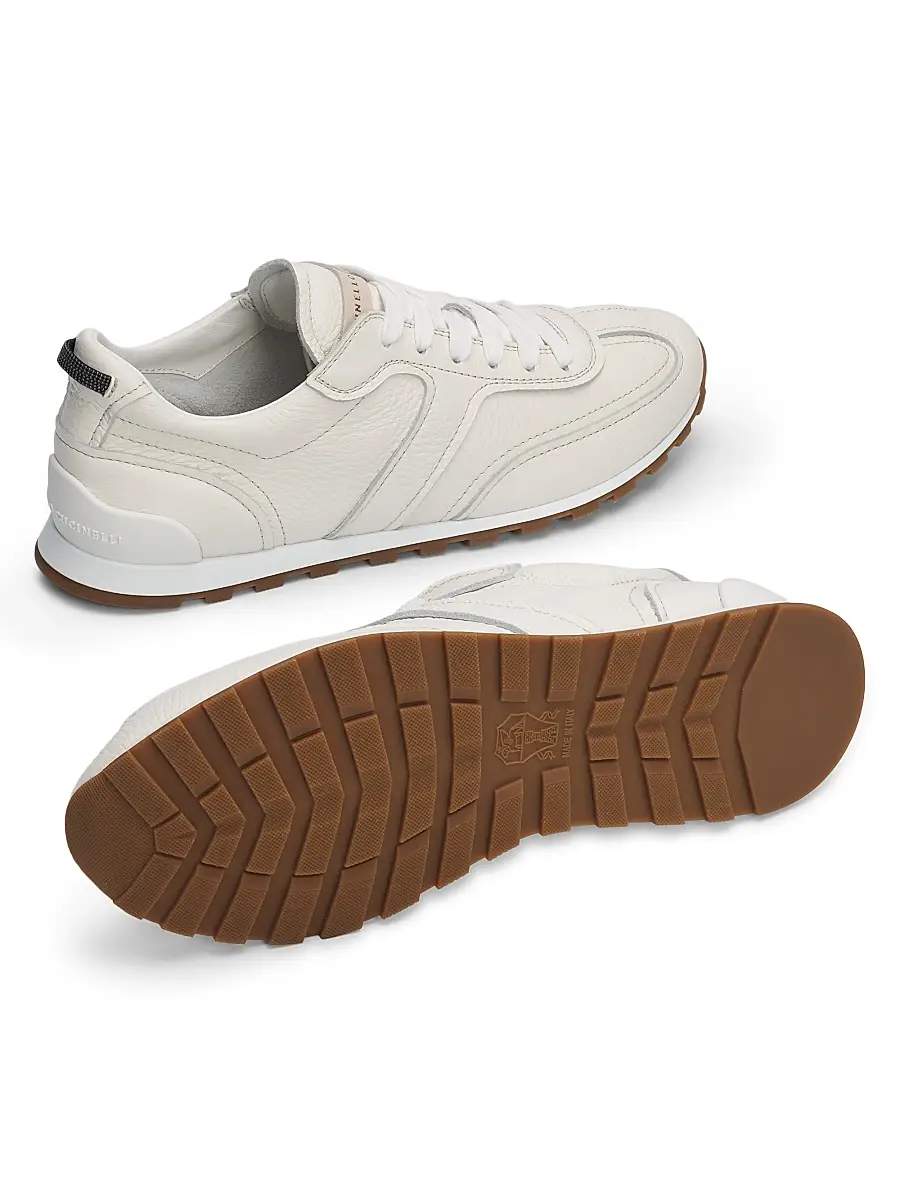 Brunello Cucinelli Women's Soft Grain Leather Low-Top Sneakers | Thumbnail 5 Brunello Cucinelli Women's Soft Grain Leather Low-Top Sneakers | Thumbnail 5