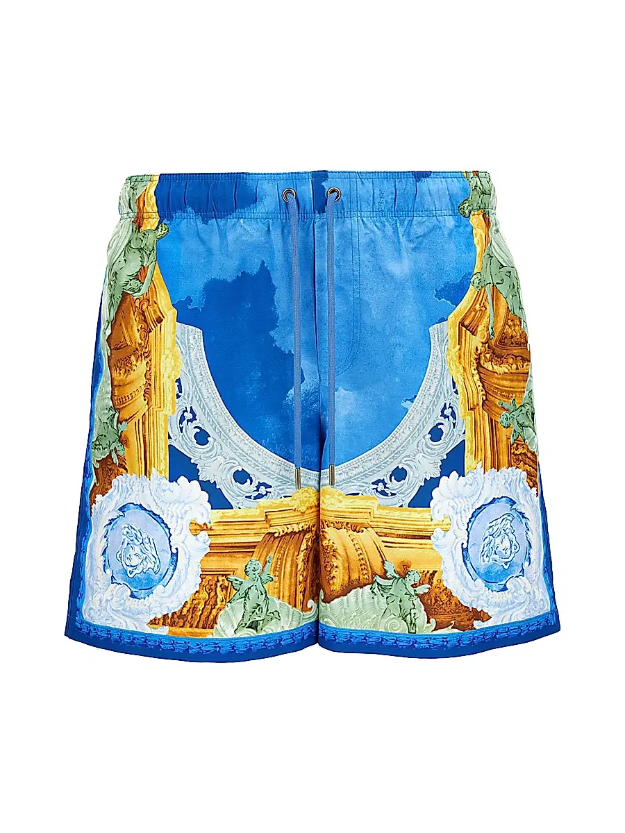Versace Men's Affresco Printed Swim Trunks | Image 1 Versace Men's Affresco Printed Swim Trunks | Image 1