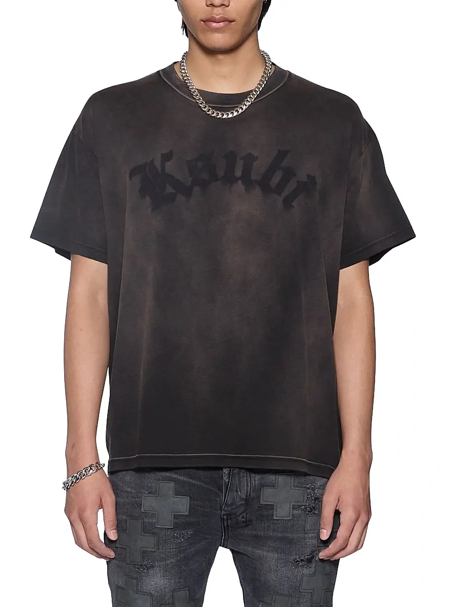 Ksubi Men's Future Memory Slub Sid Sunfade T-Shirt - Charcoal | Image 1 Ksubi Men's Future Memory Slub Sid Sunfade T-Shirt - Charcoal | Image 1