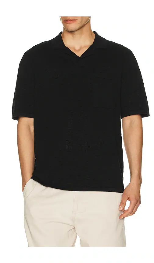 Textured Knit Johnny Polo Textured Knit Johnny Polo
