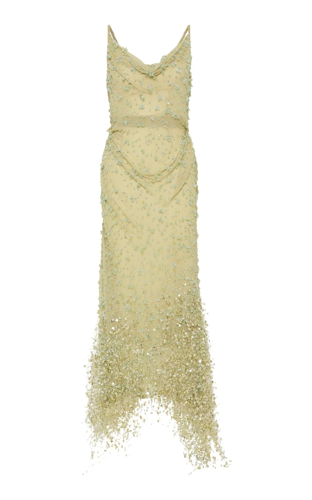 RACHEL GILBERT Anika Embellished Georgette Midi Dress