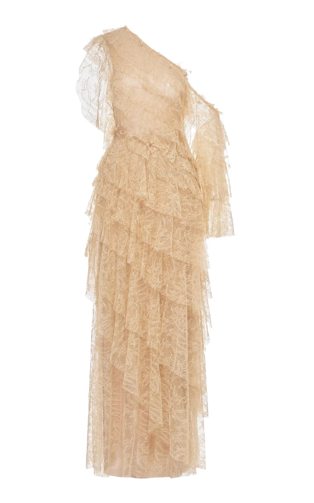 Lace Tiered Asymmetrical Maxi Dress Lace Tiered Asymmetrical Maxi Dress