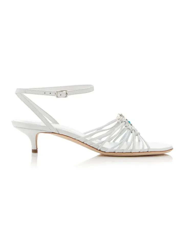 Bezel Quartz Micro Heel Sandals