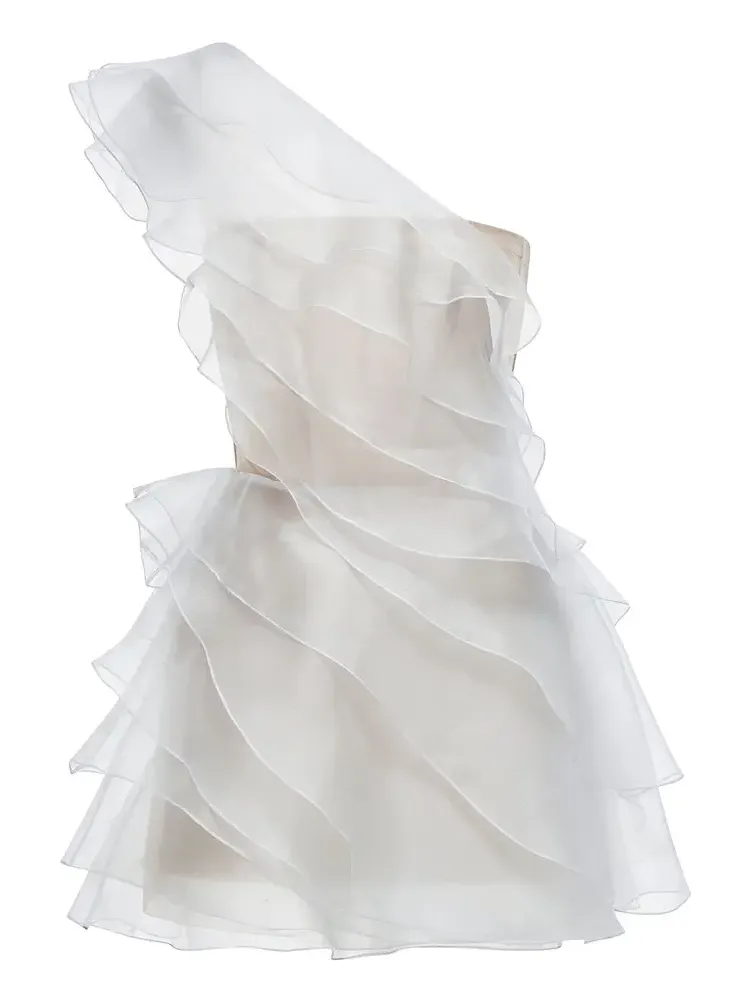 Ruffled One-Shoulder Mini Dress
