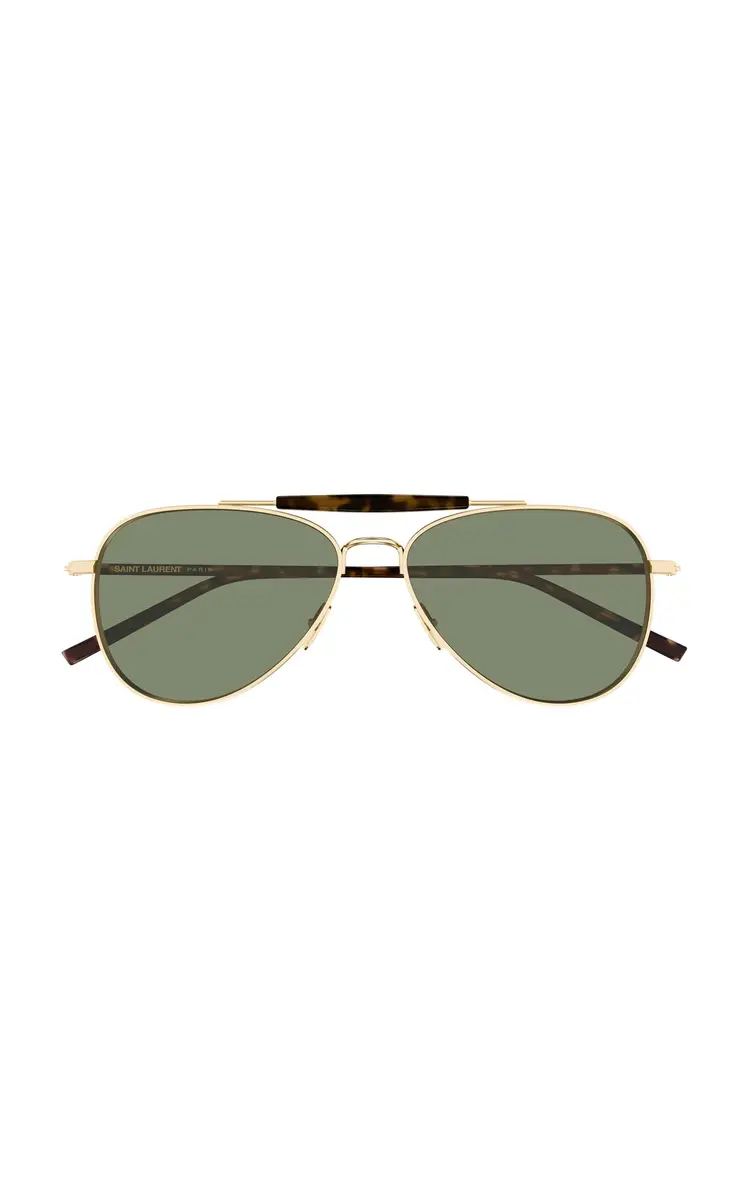Saint Laurent Aviator-Frame Metal Sunglasses | Thumbnail 5