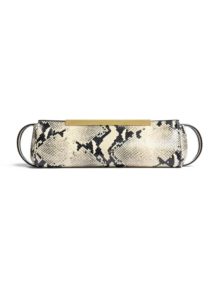 Donna Pyhton-Effect Leather Clutch Donna Pyhton-Effect Leather Clutch