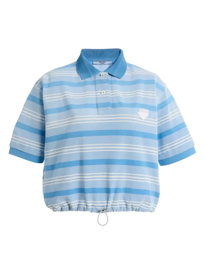Cropped Cotton Pique Polo Shirt Cropped Cotton Pique Polo Shirt