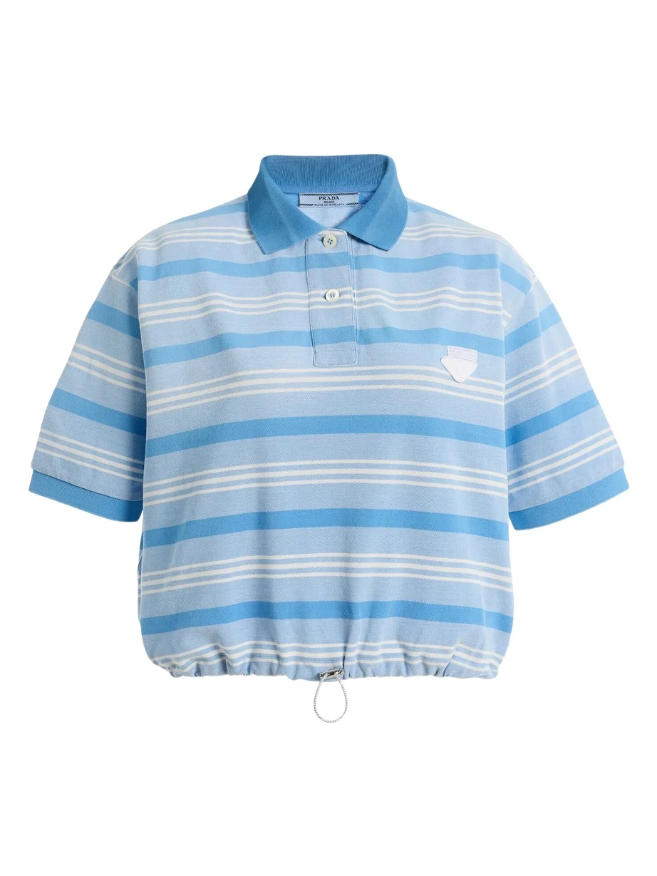 Cropped Cotton Pique Polo Shirt Cropped Cotton Pique Polo Shirt