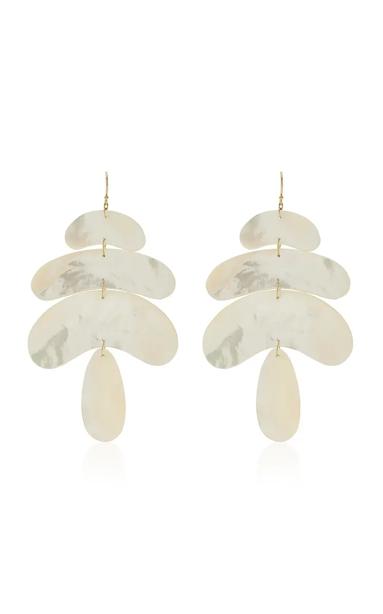 TEN THOUSAND THINGS 18K Yellow Gold Mother of Pearl Earrings | Thumbnail 4 TEN THOUSAND THINGS 18K Yellow Gold Mother of Pearl Earrings | Thumbnail 4