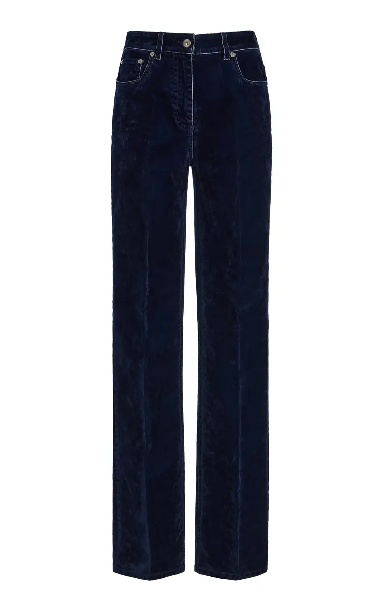 Ferragamo Cotton-Blend Velvet Trousers | Image 1 Ferragamo Cotton-Blend Velvet Trousers | Image 1