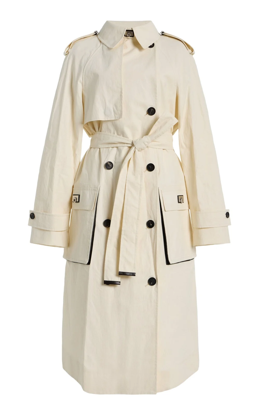 Coated Linen Trench Coat Coated Linen Trench Coat