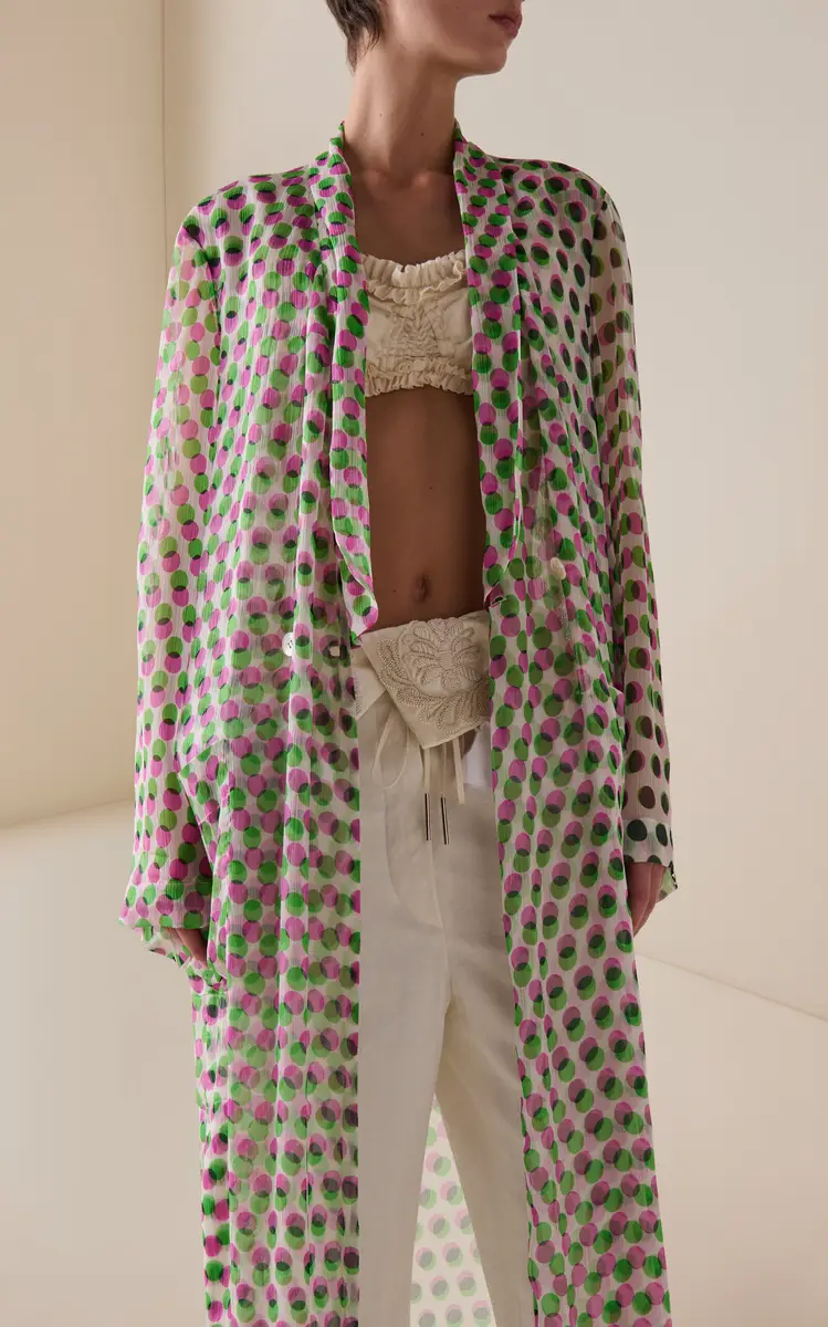 Dries Van Noten Covy Bis Polka-Dot Silk-Creppone Long Shirt | Thumbnail 4 Dries Van Noten Covy Bis Polka-Dot Silk-Creppone Long Shirt | Thumbnail 4