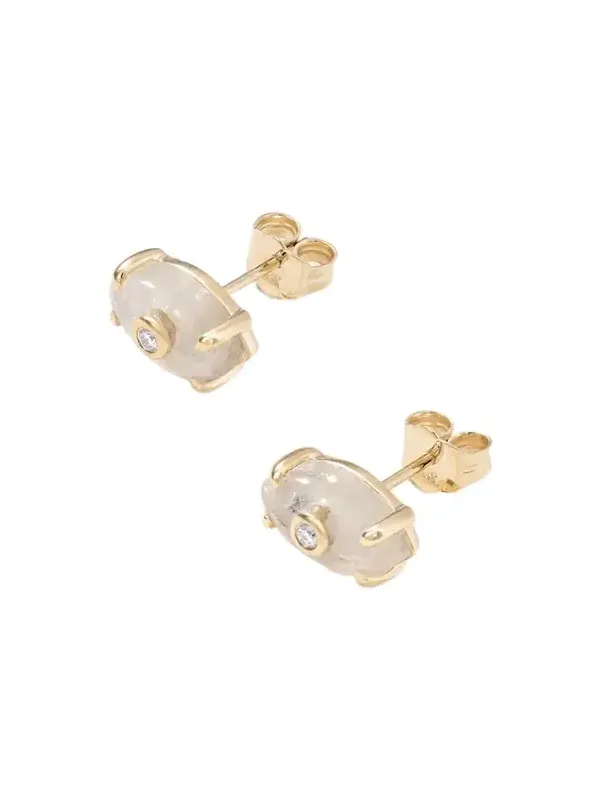 14-karat Gold, Moonstone And Diamond Earrings